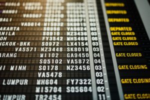 airline departure board airport