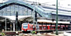 Train pulling out of cologne station